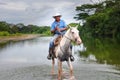 Local mounted on a horse in Nicoya Peninsula, Costa Rica