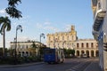 Local municipal bus on the streets of Cuban town Royalty Free Stock Photo