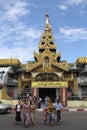 People in front of Sule Pagoda