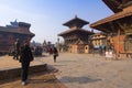 Local nepalese people and tourists at world heritage ancient Patan Durbar Square, Kathmandu, Nepal