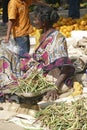 Local outdoor vegetable market in Chitambaram