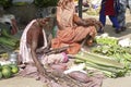 Local outdoor vegetable market in Chitambaram