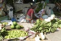 Local outdoor vegetable market in Chitambaram