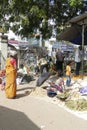 Local outdoor vegetable market in Chitambaram