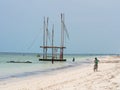 Local people biking in Zanzibar.