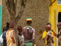 Local people getting together at the Turmi Market, Omo Valley, Ethiopia