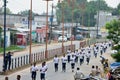 Local people running marathon race with full energy