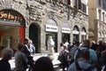 Local people and tourists on the streets, retail in the city of Florence Royalty Free Stock Photo