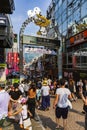 Local people and tourists visiting the Takeshita market street