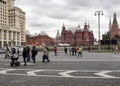 Local people walk in city center Royalty Free Stock Photo