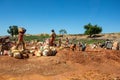 Local peoples mining and gem panning in Ihosy - Ilakaka, Madagascar.