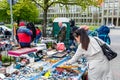 The local poeple at the Hannover flea market, the second-hand market in Hannover, Germany