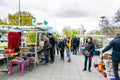 The local poeple at the Hannover flea market, the second-hand market in Hannover, Germany