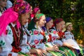 Lowicz / Poland - May 31.2018: Local, regional choir of young women and men dressed in folklore costumes.