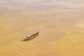 Local rescuer village boat during flooding in Kearala, India Royalty Free Stock Photo