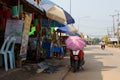 Local restaurants in street in Huay Xai laos