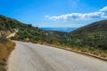 Local road trough the hills of Zakynthos island, Greece Royalty Free Stock Photo