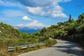 Local road trough the hills of Zakynthos island, Greece Royalty Free Stock Photo