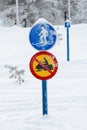 Local roadsigns, Lapland Finland Royalty Free Stock Photo