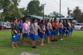 Local school girls praticing a traditional Paihia Maori Dance.