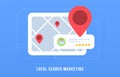 Local Search Marketing concept. Digital marketing based on location, customer ratings and reviews. Local SEO for small