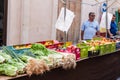 Local sellers selling fruits and vegetables at Sineu market