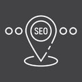Local SEO line icon, seo and development