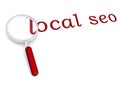 Local seo with magnifying glass Royalty Free Stock Photo