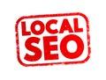 Local Seo - practice of optimizing a website in order to increase traffic, leads and brand awareness from local search, text