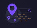 Local SEO - search marketing small business strategy based on target local customers. Map with local business listing