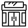 Local shop icon outline vector. Commercial grocery store