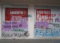 Local store vandalized by protesters in Punta Arenas, Chile