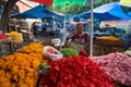 Local street vendor. Since the beginning of the XXI century the Bali's population increased by more than a million people Royalty Free Stock Photo