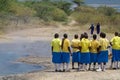 Local students at the Lake Baringo, Kenya Royalty Free Stock Photo