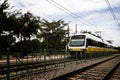 Local Subway Train Leaving from Station