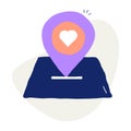 The local support icon, featuring a map and pointer, symbolizes community connection and the support for local businesses and