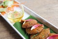 Local thai food Fried Fish paste balls Royalty Free Stock Photo