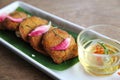 Local thai food Fried Fish paste balls Royalty Free Stock Photo