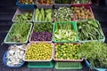 Local thailand vegetable display for sale in fresh market