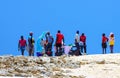 Local tour guides cooking in Mozambique