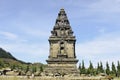 Local tourists visit Arjuna temple complex at Dieng Plateau Royalty Free Stock Photo