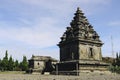 Local tourists visit Arjuna temple complex at Dieng Plateau Royalty Free Stock Photo