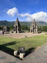 Local tourists visit Arjuna temple complex at Dieng Plateau. Wonosobo, Indonesia, September 30, 2022 Royalty Free Stock Photo