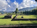 Local tourists visit Arjuna temple complex at Dieng Plateau. Wonosobo, Indonesia, September 30, 2022 Royalty Free Stock Photo