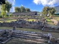 Local tourists visit Arjuna temple complex at Dieng Plateau. Wonosobo, Indonesia, September 30, 2022