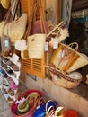 Local traditional custom made bags in Palma de Majorca, Spain.