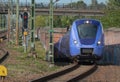 Local train approaching Lund, Sweden Royalty Free Stock Photo