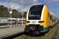 Local Train at the Train Station of Binz, Island Ruegen, North-East Germany