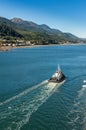 Local tugboat heading North, Gastineau Channel, Juneau, Alaska, USA.