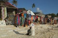 Local vendor at the beach souvenir market at Playa Bayahibe Beach in La Romana